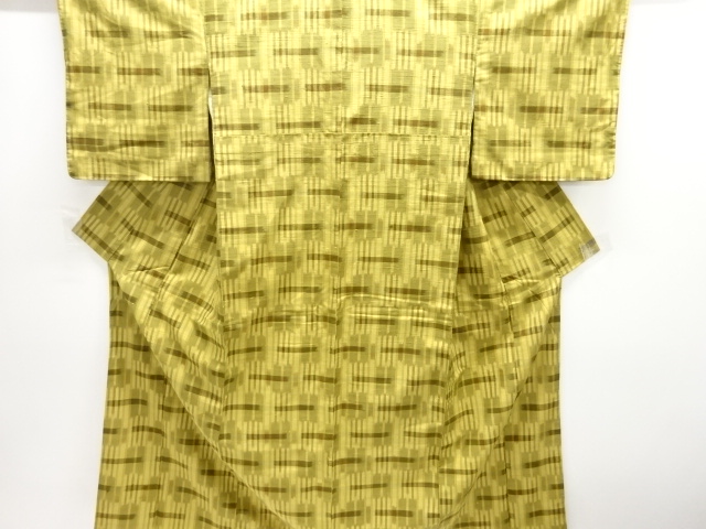 JAPANESE KIMONO / ANTIQUE KIMONO / SILK / FUSHI TSUMUGI / WOVEN KASURI PATTERN